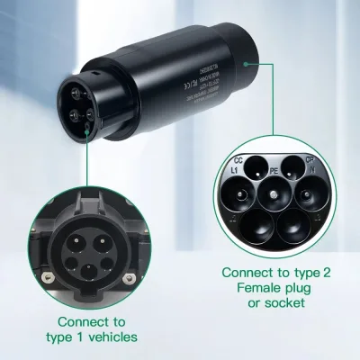 Adaptateur de chargeur Type 2 vers Type 1, 32 A – image 2