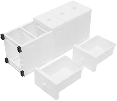 Armoire à 5 tiroirs blanche sur roulettes
