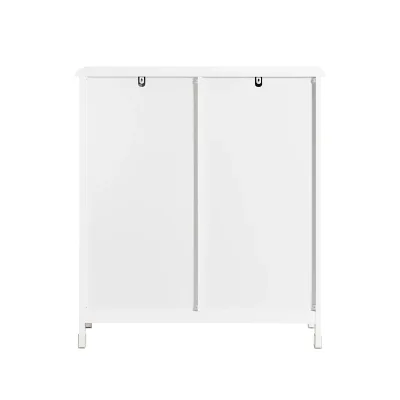 Armoire à linge blanche avec trois paniers – image 3