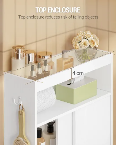 Armoire de salle de bain blanche à porte coulissante – image 2