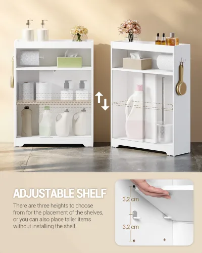 Armoire de salle de bain blanche à porte coulissante – image 3