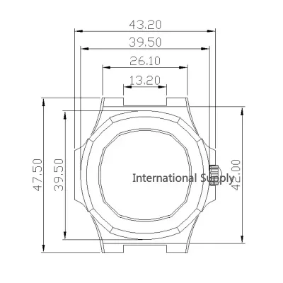 Boîtier de montre acier inoxydable 39 mm – image 3