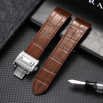 Bracelet de montre en cuir de veau motif slub – image 2