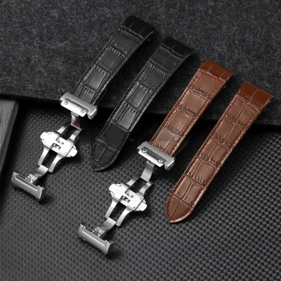 Bracelet de montre en cuir de veau motif slub – image 3