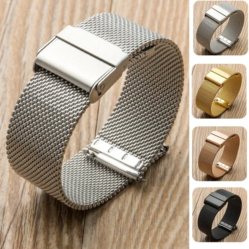 Bracelet de montre en maille milanaise acier