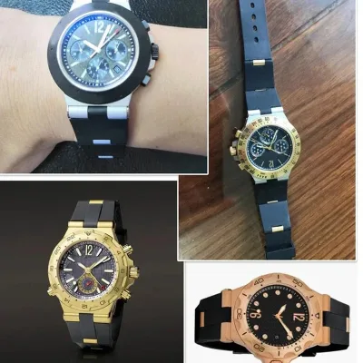 Bracelet de montre noir en silicone, 17 cm – image 2