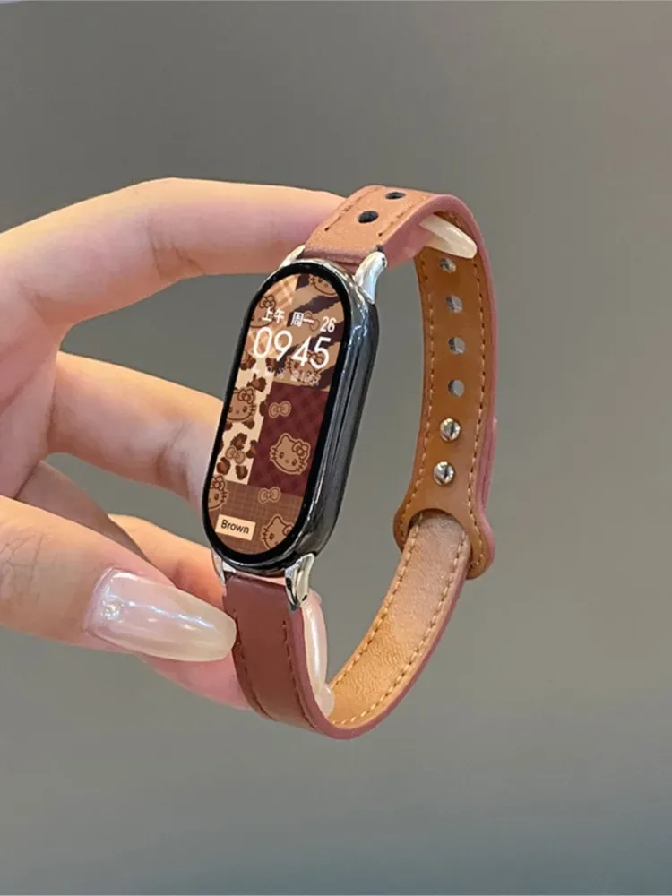 Bracelet de remplacement en cuir pour montre connectée