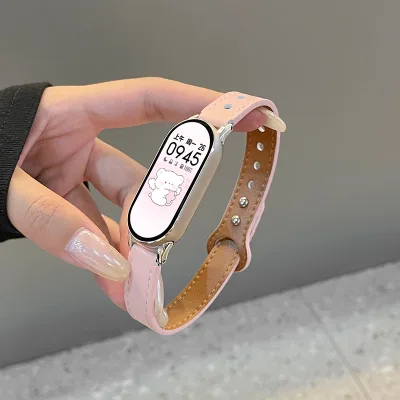 Bracelet de remplacement en cuir pour montre connectée – image 3