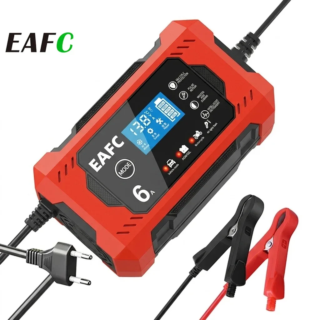 Chargeur de batterie intelligent 12 V 6 A, écran LCD