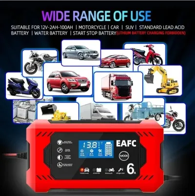 Chargeur de batterie intelligent 12 V 6 A, écran LCD – image 3