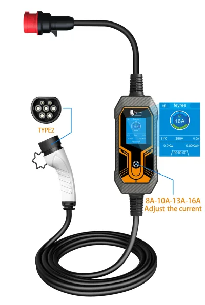 Chargeur portable véhicule électrique 11 kW, câble 5 m – image 2