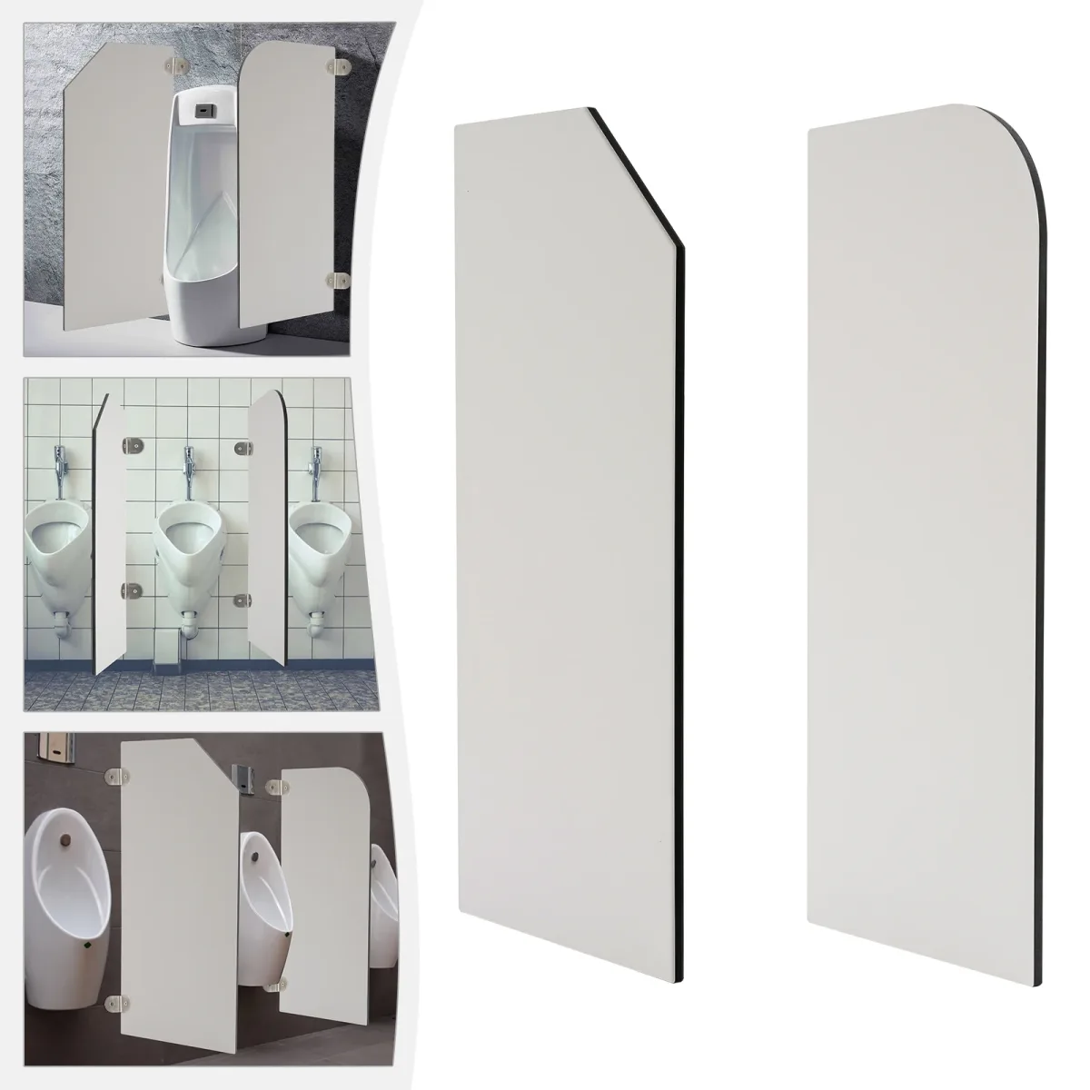 Cloison d'urinoir murale 40 × 90 cm en acier inoxydable