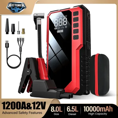 Démarreur de batterie de voiture avec gonfleur de pneus – image 2
