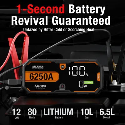 Démarreur de batterie portable 12 V avec lampe LED – image 2