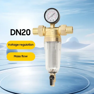 Filtre à eau en ligne DN20 avec manomètre