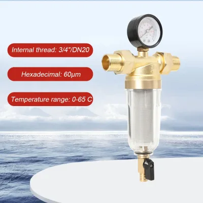 Filtre à eau en ligne DN20 avec manomètre – image 3