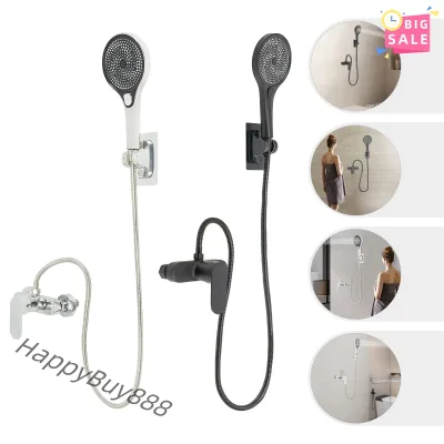 Mitigeur de douche thermostatique mural noir – image 2