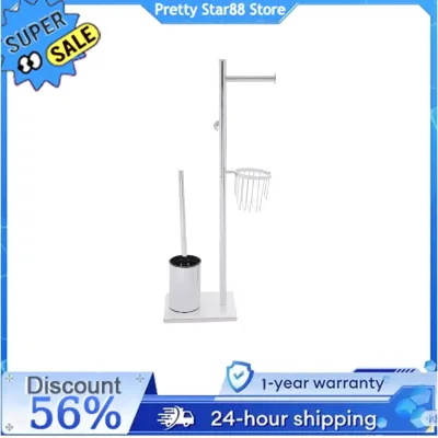 Porte-papier toilette sur pied avec brosse WC