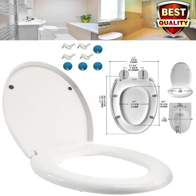 Siège de toilette ovale blanc à fermeture douce